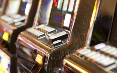 Row of Casino Slot Machines